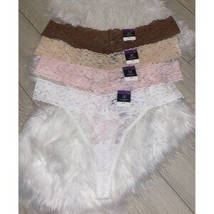 4 Pairs INC International Concepts Lace Thong Panties Womens XXL 2XL XXLarge